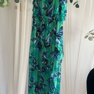 Banana Republic Green and Blue Patterned Dress